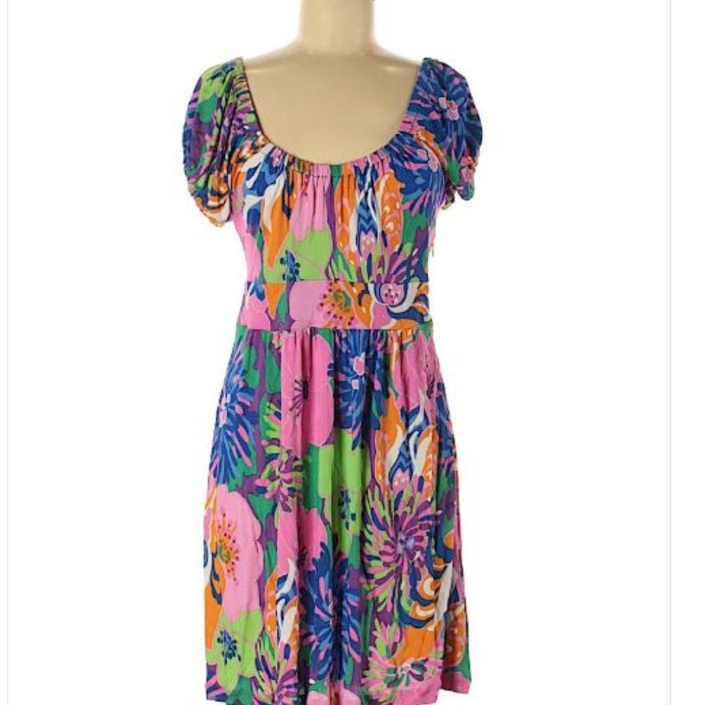 Tibi A-line Scoop Neck SS Dress Casual Med